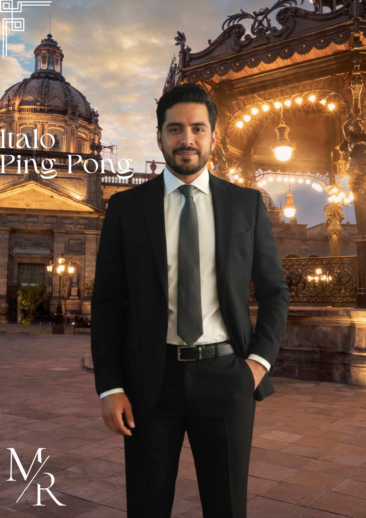 traje negro pingpong