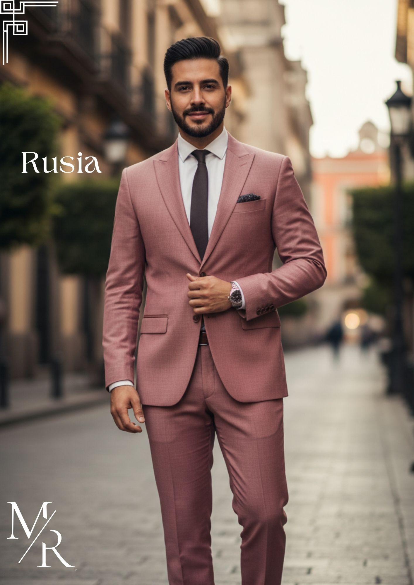 traje tinto con negro