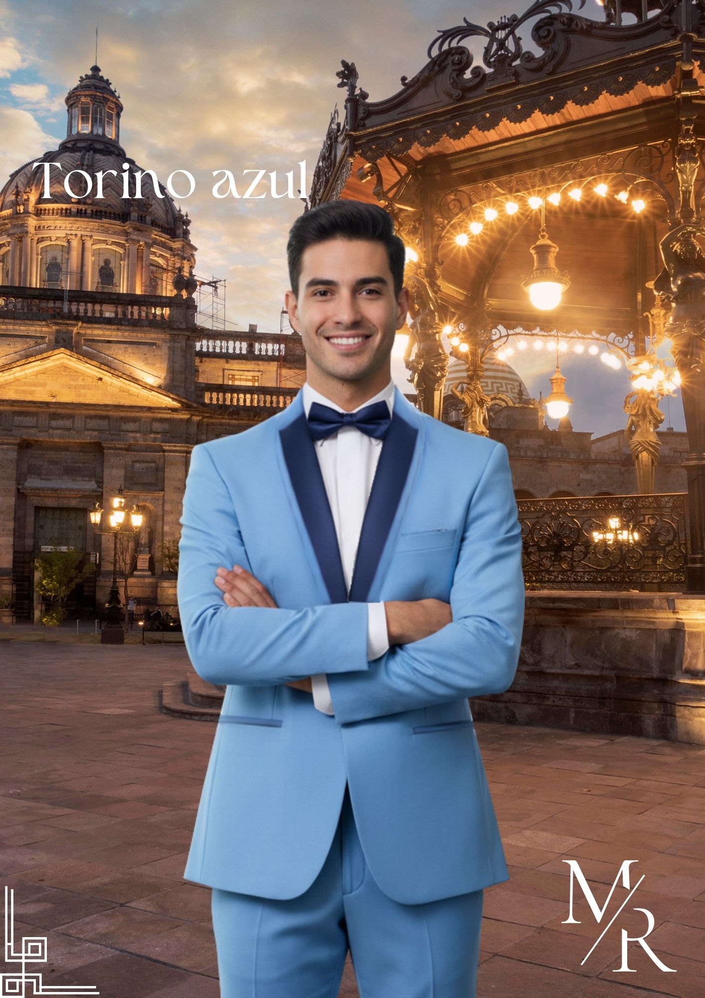 Esmoquín azul cielo