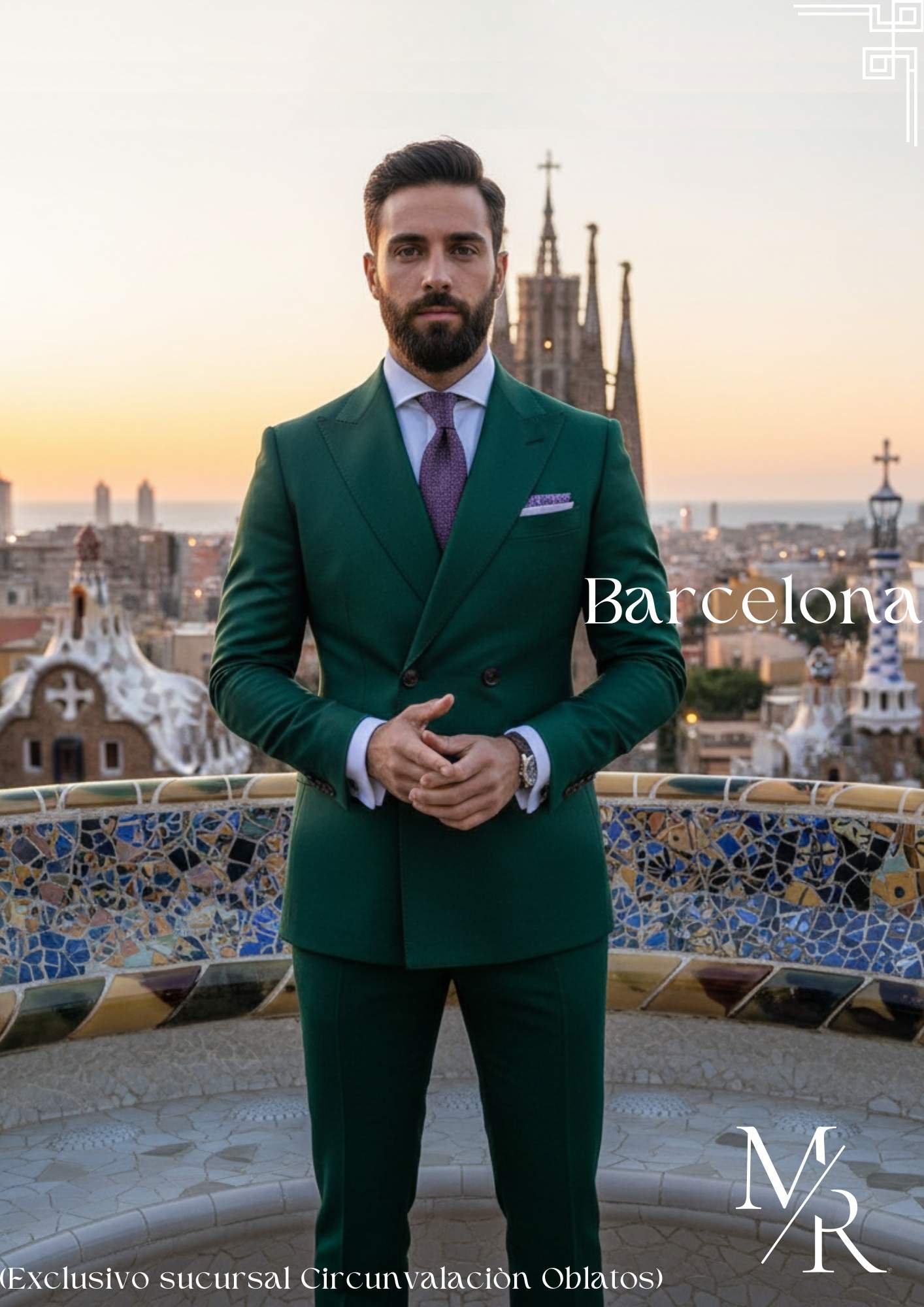 Traje verde esmeralda